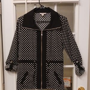 Laura Ashley Black and White Polka Dot Blazer